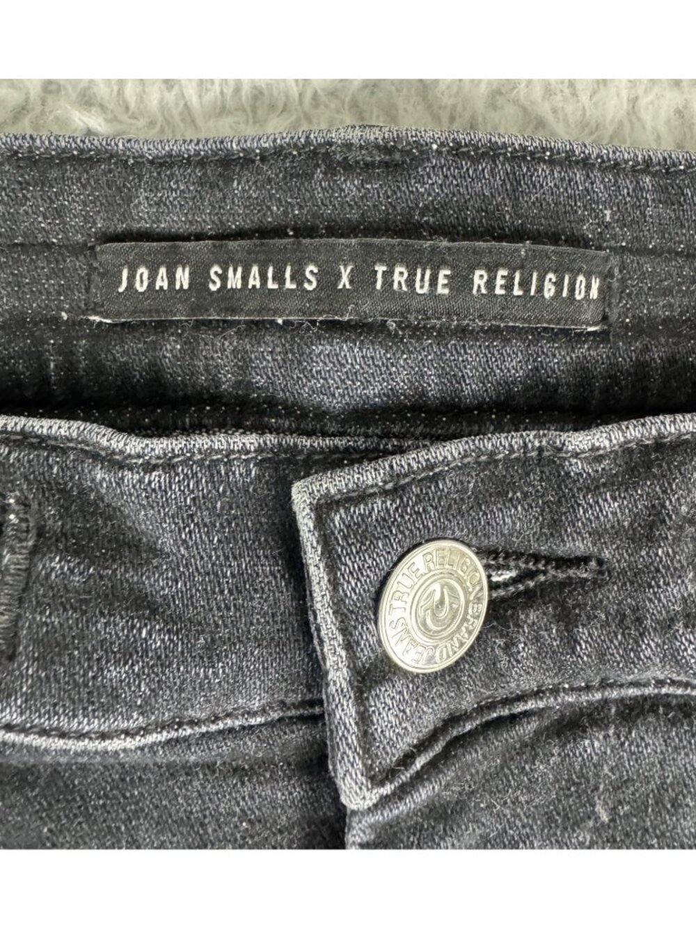 Joan Smalls X True Religion Womens 27 Mid-Rise Black Denim‎ Skirt Zipper Retro - Picture 7 of 12